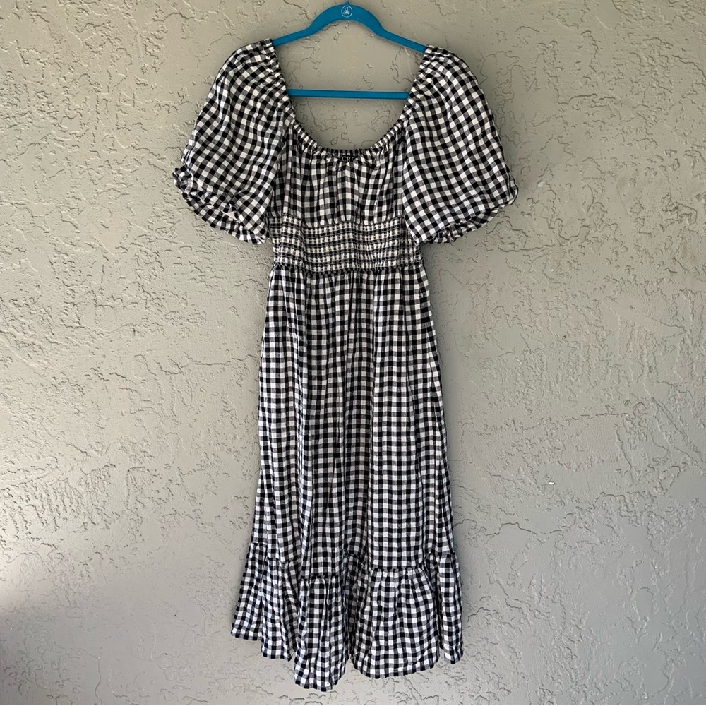 J CREW Black and White Gingham Dress